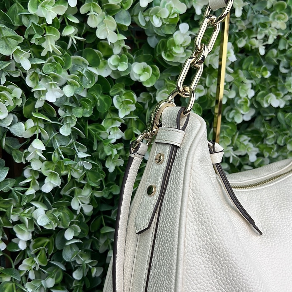 Kate Spade Pebbled Leather White Vivian Hobo Bag - Picture 10 of 17
